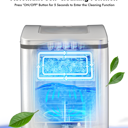 Portable Countertop Ice Maker Machine with Scoop-Silver