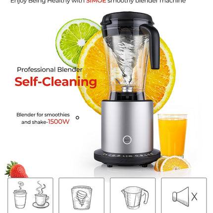 1500W Smoothie Maker High Power Blender with 10 Speeds