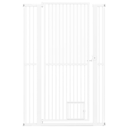 59‚Äù Extra Tall Pet Gate Heavy-Duty Metal Cat Gate with Wide Opening-White