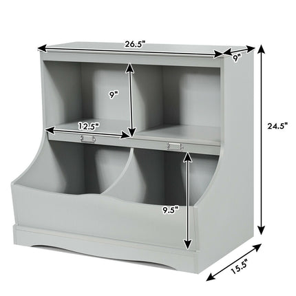 Kids Floor Cabinet Multi-Functional Bookcase