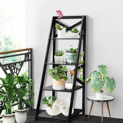 2 Pieces 4-Tier Wood Display Storage Bookshelf Set