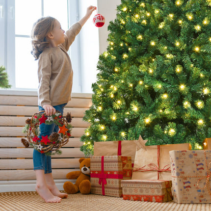 7 Feet PVC Artificial Christmas Tree with LED Lights