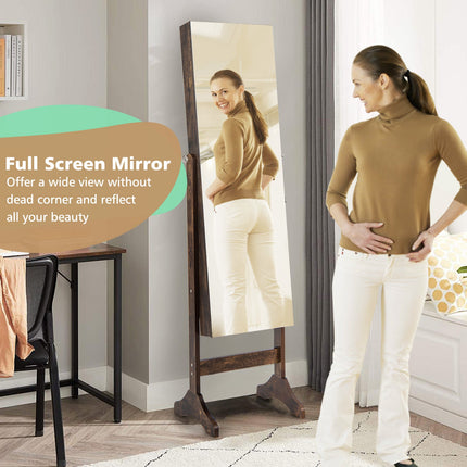 Standing Jewelry Cabinet with Full Length Mirror