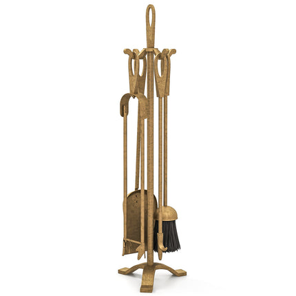 5 Pieces Fireplace Tool Set Fireplace Accessories with Poker