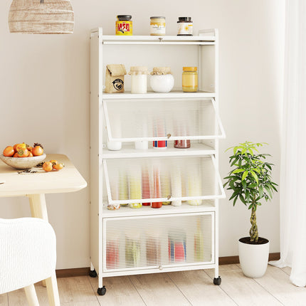 5-Tier Kitchen Pantry Storage Cabinet with Flip-Up Doors