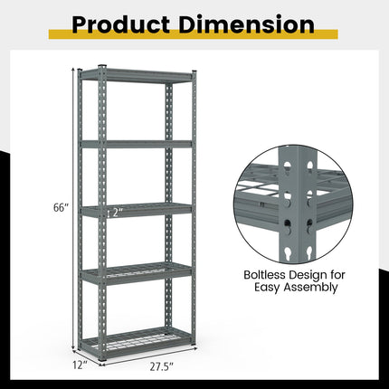 5-Tier Heavy Duty Wire Storage Racks with Anti-slip Foot Pad