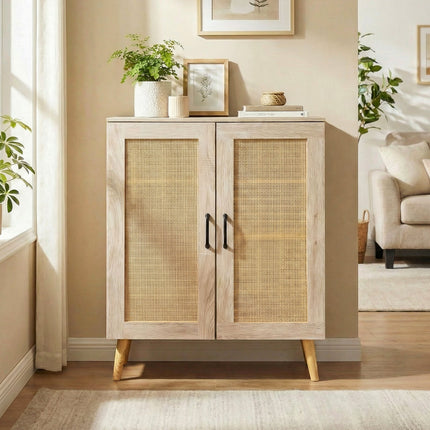 5-Tier Rattan Shoe Cabinewith 3 Removable Shelves