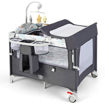 5-in-1 Portable Pack and Play with Diaper Changing Table