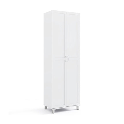 73.5 Inch Freestanding Double Door Tall Versatile Storage Organizer-White