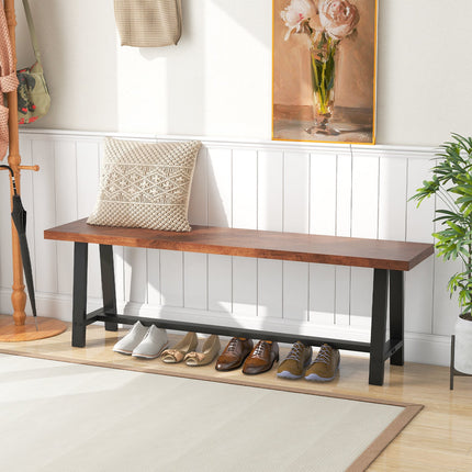 40 Inch Dining Bench 2 Person Entryway Shoe Bench with Metal Frame
