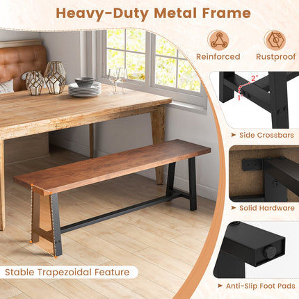 40 Inch Dining Bench 2 Person Entryway Shoe Bench with Metal Frame
