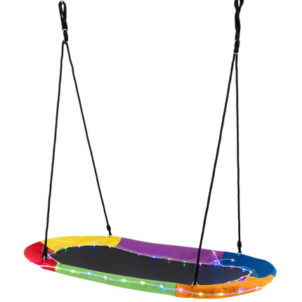 60 Inches Saucer Swing with LED Lights for Kids and Adults-Multicolor
