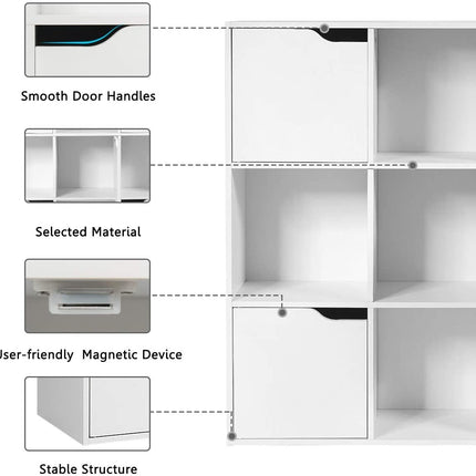 9-Cube Wooden Freestanding Bookcase for Home and Office