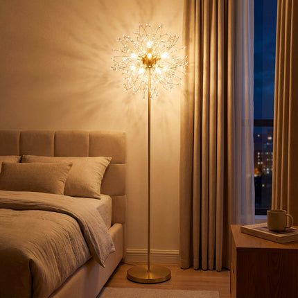 63-Inch Crystal Floor Lamp with Acrylic Crystals