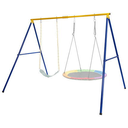 660 LBS Extra-Large A-Shaped Swing Stand with Anti-Slip Footpads (Without Seat)-Yellow