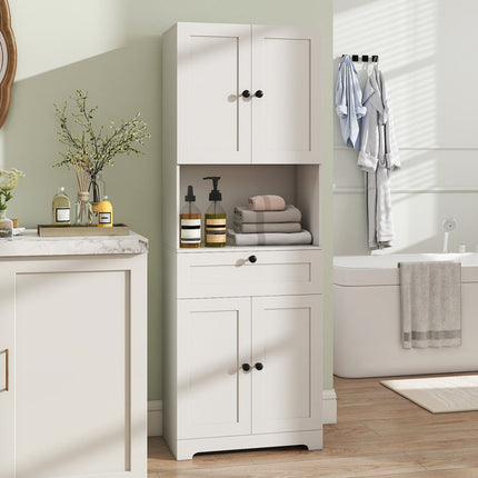 67.5 Inch Tall Modern Freestanding Floor Storage Cabinet with 4 Doors and 1 Drawer