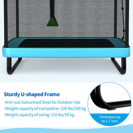 6 Feet Kids Entertaining Trampoline with Swing Safety Fence