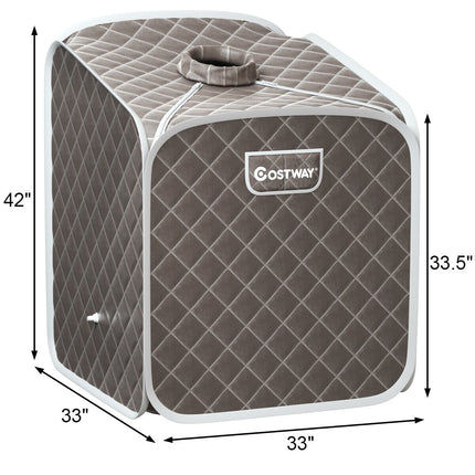 2L Portable Folding Steam Sauna Spa-Gray