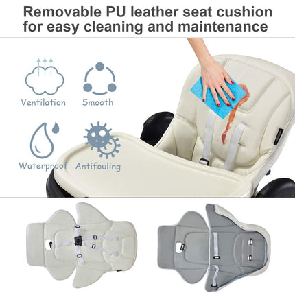Foldable High chair with Multiple Adjustable Backrest