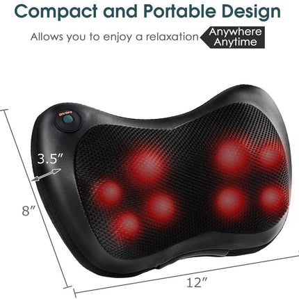 Shiatsu Pillow Massager with Heat Deep Kneading for Shoulder  Neck and Back