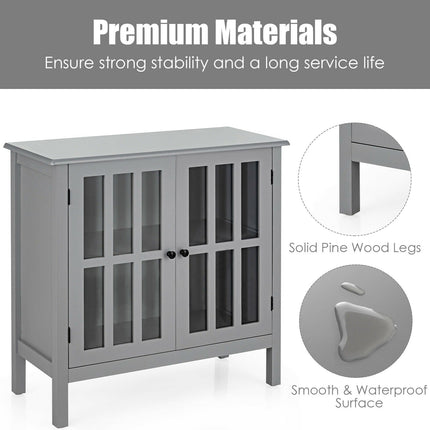 Glass Door Sideboard Console Storage Buffet Cabinet