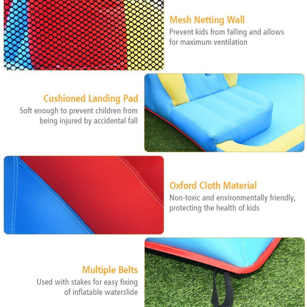 Inflatable Water Slide Bounce House with Water Cannon and 950W Blower