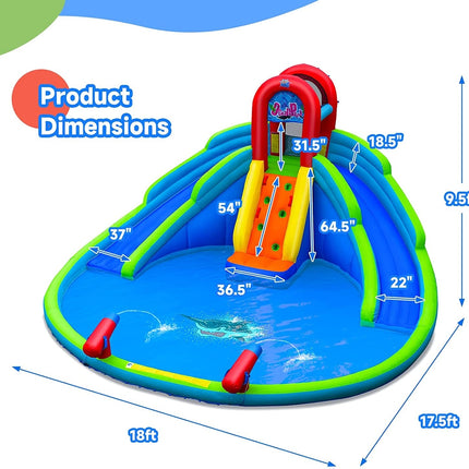 Inflatable Water Park Waterslide for Kids Backyard with 780W Air Blower