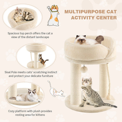 Cat Climbing Tree with Plush Perchs and Scratching Post