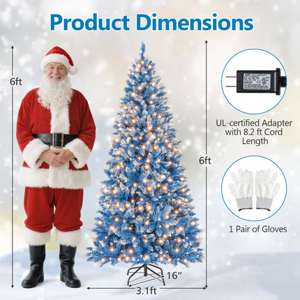 6/7/8/9 FT Artificial Christmas Tree with 767 Snowy Branch Tips