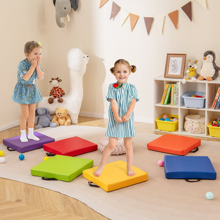 6 PCS Square Floor Cushions 16 Inch Soft Sponge Floor Pillows-Multicolor