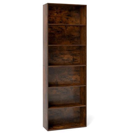 6-Tier Bookcase with 6 Open Shelves and Anti-Toppling Kits