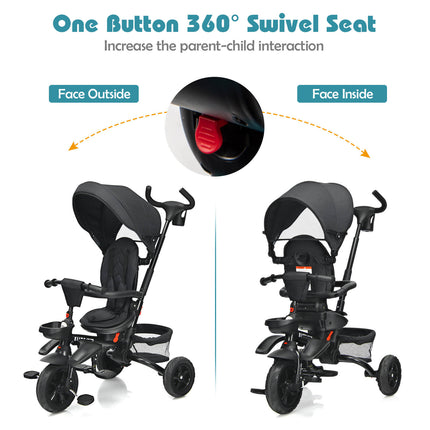7-in-1 Detachable Baby Stroller with Canopy and Safety Harness