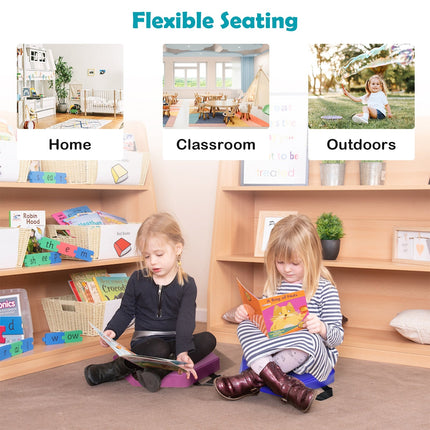 6 Pieces Multifunctional Hexagon Toddler Floor Cushions Classroom Seating with Handles