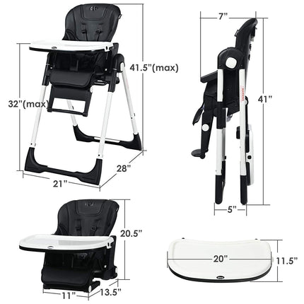 4-in-1 High Chair–Booster Seat with Adjustable Height and Recline