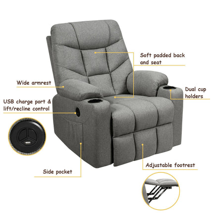 Electric Power Lift Recliner Massage Sofa