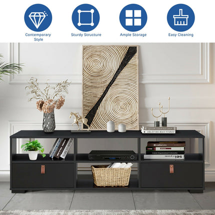 TV Stand Entertainment Media Center Console for TV's up to 60 Inch with Drawers Walnut