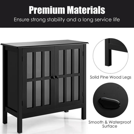 Glass Door Sideboard Console Storage Buffet Cabinet