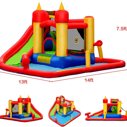 Inflatable Water Slide Jumper Bounce House with Ocean Ball without Blower