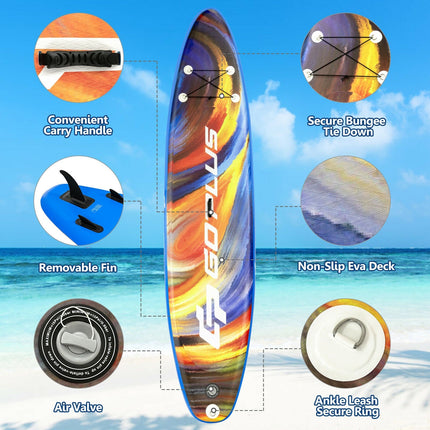 Inflatable Stand Up Paddle Board with Backpack and Aluminum Paddle Pump