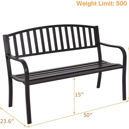 50 Inch Patio Garden Bench Loveseats for Outdoor