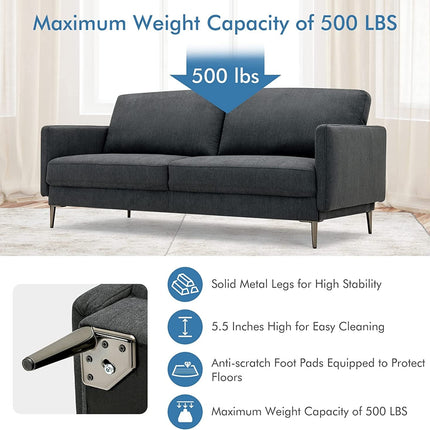 Modern Loveseat with Comfy Backrest Cushions