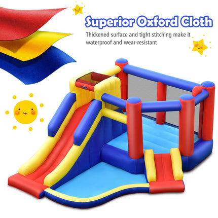 Kids Inflatable Bouncy Castle with Double Slides without Air Blower