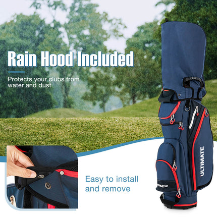 9.5 Inch Golf Cart Bag with 14 Way Dividers Top Organizer
