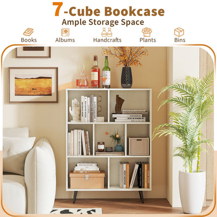 7/8/10-Cube Bookcase with 5 Tapered Metal Legs