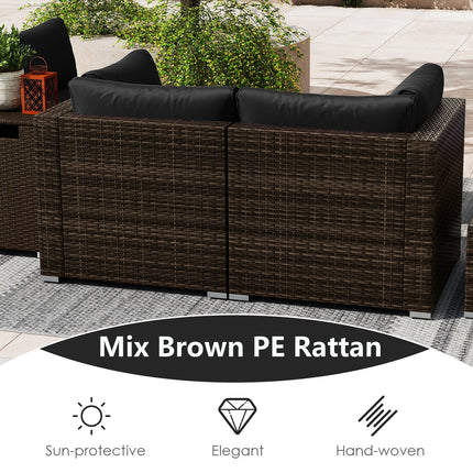 7 Pieces Outdoor Furniture Set with 32 Inch Fire Pit Table and Propane Tank Cover