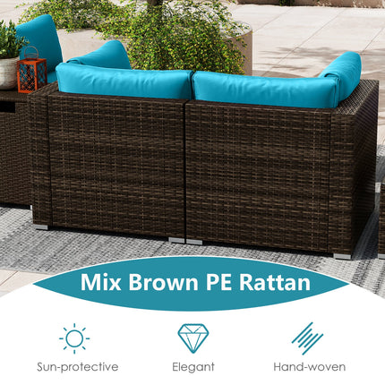 7 Pieces Outdoor Furniture Set with 32 Inch Fire Pit Table and Propane Tank Cover