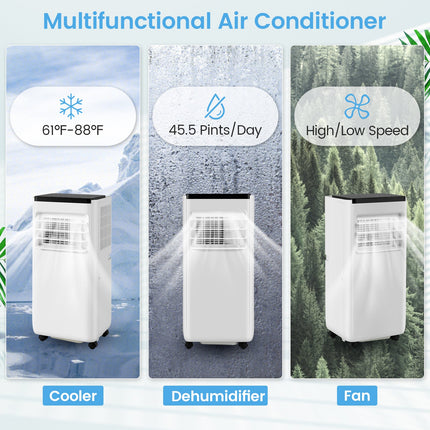 10000 BTU Portable Air Conditioner with Remote Control Cools up to 350 Sq.Ft