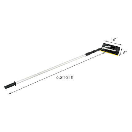 21FT Telescoping Snow Roof Rake Aluminum Tube Non-Slip Handle