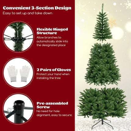 8 FT Corner Artificial Christmas Tree with 1137 Branch Tips and 360 Warm White LED Lights