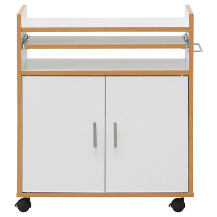 Kitchen Island on Wheels with Removable Shelf and Towel Rack